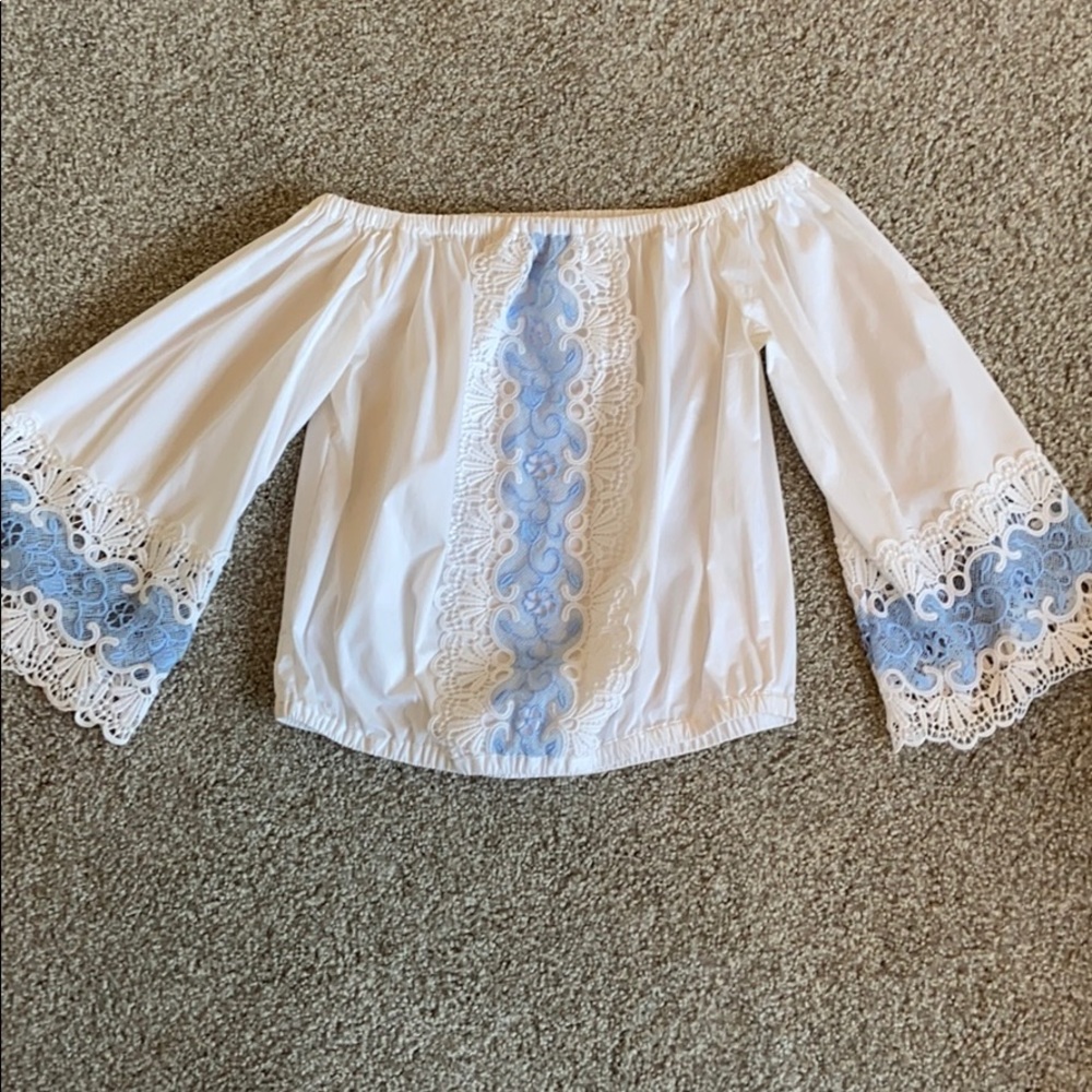 Express off the shoulder lace top